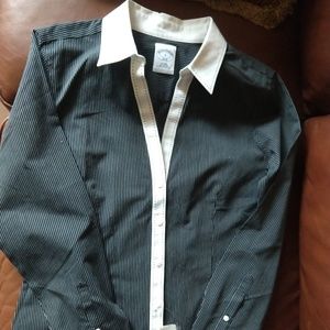Brooks Brothers Black and White Cotton Shirt